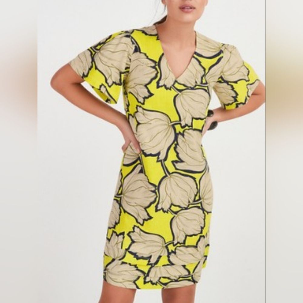 Next 16 Mlticlrd V-neck Shrtslv FloralPrint LinenBlend Women Kaftan Summerdress